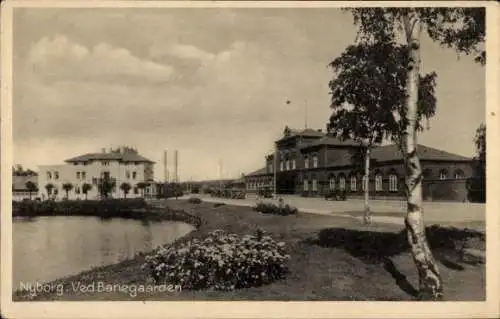 Ak Nyborg Dänemark, Bahnhof