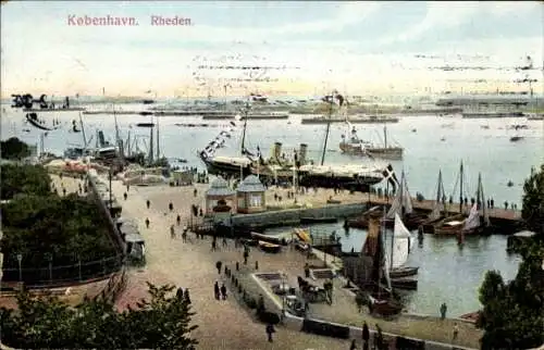 Ak København Kopenhagen Dänemark, Rheden, Hafen, Schiffe