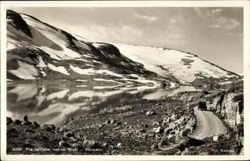 Ak Videseter Norwegen, Panorama, Straßenpartie