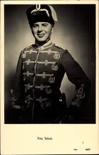 Ak Schauspieler Fritz Schulz, Portrait in Uniform