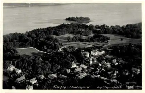 Ak Feldafing am Starnberger See Oberbayern, Fliegeraufnahme