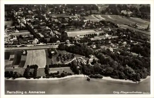 Ak Herrsching am Ammersee, Fliegeraufnahme