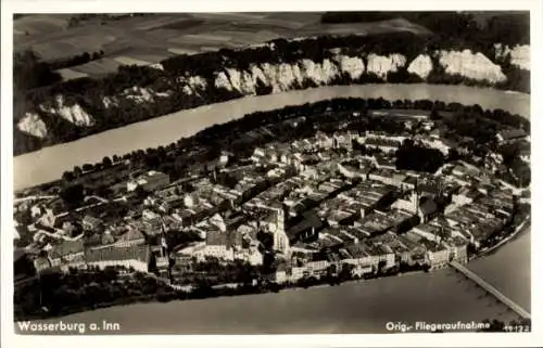 Ak Wasserburg am Inn Oberbayern,  Original Fliegeraufnahme 19132