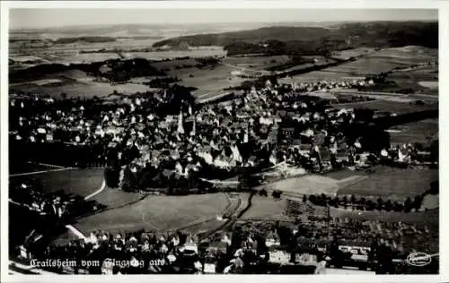 Ak Crailsheim in Württemberg, Crailsheim vom Flugzeug aus