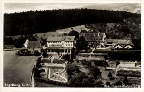 Ak Engelberg Kanton Obwalden Schweiz, Kloster Engelberg,  Kurhaus, Mamia, Orig. Fliegeraufnahme