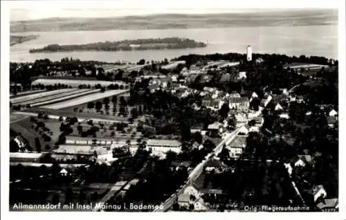 Ak Allmannsdorf Konstanz, Allmannsdorf mit Insel Mainau i. Bodensee, Orig. Fliegeraufnahme 3299