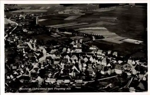 Ak Monheim in Schwaben, Monheim (Schwaben) vom Flugzeug aus