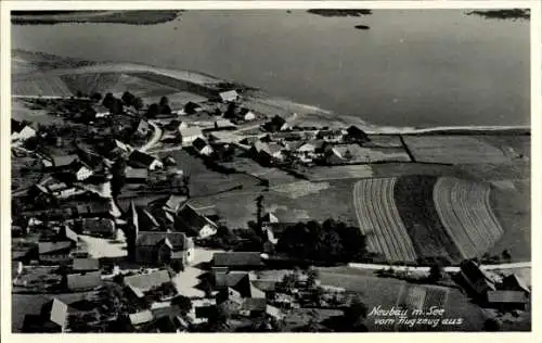 Ak Neubäu am See Roding Oberpfalz, Neubau am See vom Flugzeug aus