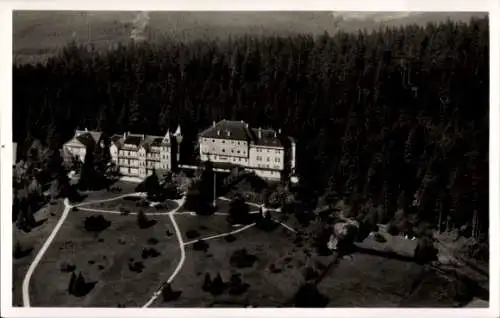 Ak Oberhof im Thüringer Wald, Fliegeraufnahme von Hotel Wünscher