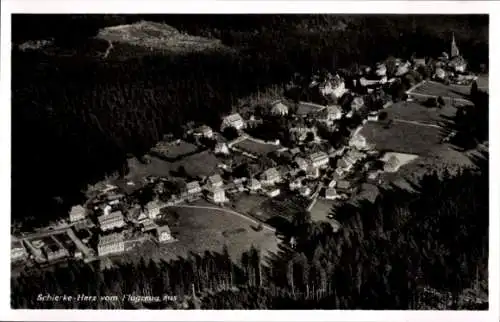 Ak Schierke Wernigerode im Harz, Schierke-Harz vom Flugzeug aus