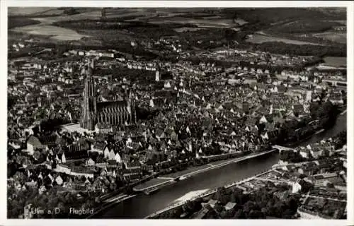 Ak Ulm an der Donau, Ulm a. D. Flugbild