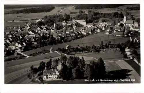 Ak Vorderweidenthal im Landkreis Südliche Weinstraße, Wurzach mit Gottesberg vom Flugzeug aus