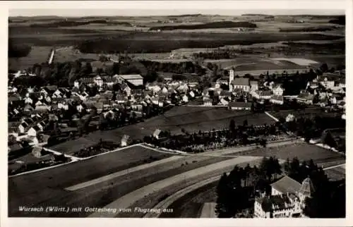 Ak Vorderweidenthal im Landkreis Südliche Weinstraße, Wurzach (Württ.) mit Gottesberg vom Flug...