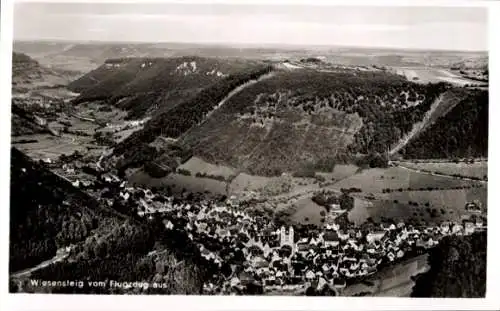 Ak Wiesensteig in Württemberg, Wiesensteig vom Flugzeug aus