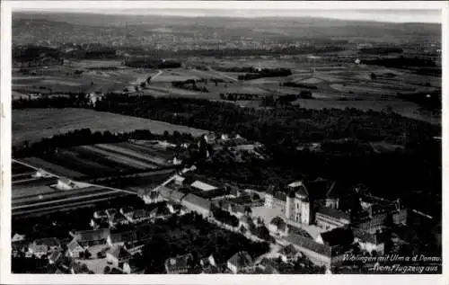 Ak Wiblingen Ulm an der Donau Baden, Wiblingen mit Ulm a.d. Donau vom Flugzeug aus