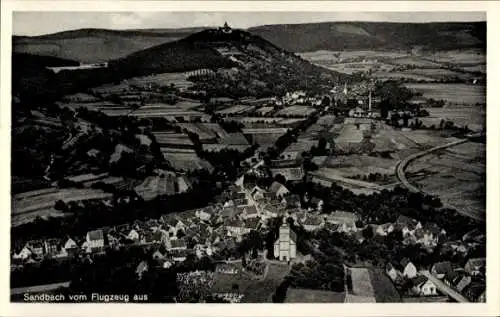 Ak Sandbach Odenwald Breuberg, Burg Breuberg, Fliegeraufnahme