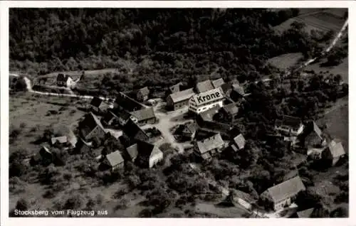 Ak Stocksberg Beilstein in Württemberg, Stocksberg vom Flugzeug aus, Krone