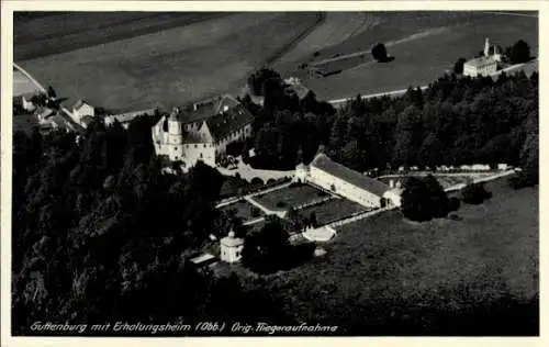 Ak Kraiburg am Inn Alpenvorland, Guttenburg m. Erholungsheim, Fliegeraufnahme