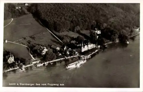 Ak Leoni Berg am Starnberger See Oberbayern, Leonie am Starnberger See vom Flugzeug aus