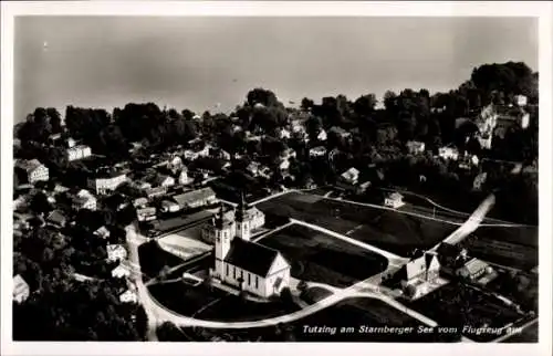 Ak Tutzing am Starnberger See Oberbayern, Fliegeraufnahme