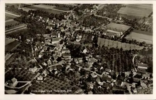 Ak Frickingen im Bodenseekreis Baden, Blick auf Frickingen vom Flugzeug aus, kleines Dorf mit ...