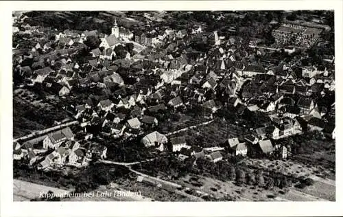 Ak Kippenheim in Baden, Ortsansicht von Kippenheim bei Lahr mit Kirche, vielen kleinen Wohnhäu...