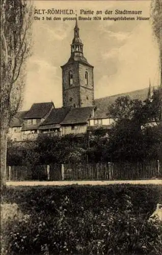 Ak Römhild in Thüringen, an der Stadtmauer