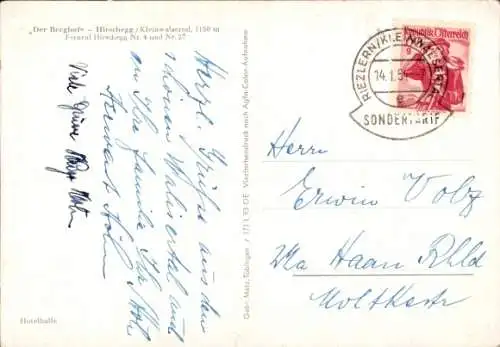 Ak Hirschegg Mittelberg in Vorarlberg, Kurhotel, Der Berghof