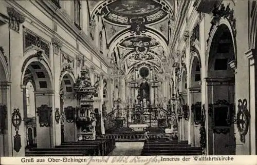 Ak Oberelchingen Elchingen in Schwaben, Wallfahrtskirche, Innenansicht