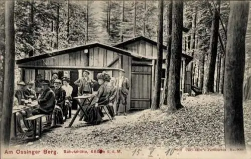 Ak Oberpfalz Bayern, Schutzhütte am Ossinger berg