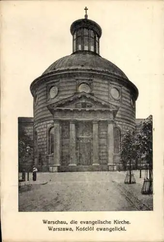 Ak Warszawa Warschau Polen, evangelische Kirche