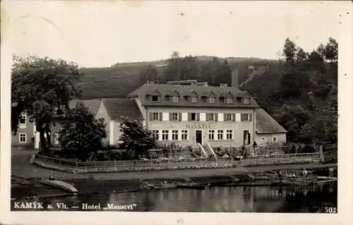 Foto Ak Kamýk nad Vltavou Kamaik Mittelböhmen, Hotel Manstvi