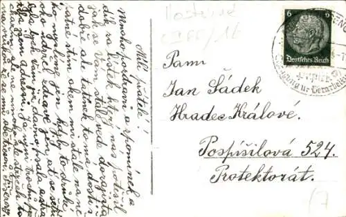 Foto Ak Hostinné Arnau Region Königgrätz, Marktplatz, Denkmal