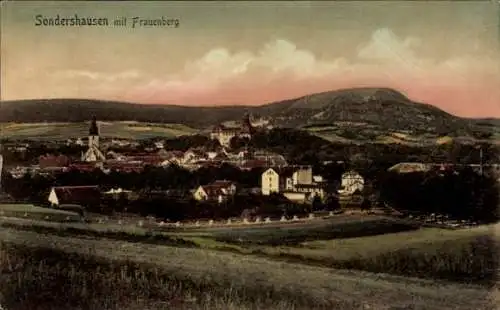 Ak Sondershausen im Kyffhäuserkreis Thüringen, Gesamtansicht mit Frauenberg