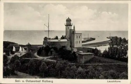 Ak Kołobrzeg Ostseebad Kolberg Pommern, Leuchtturm