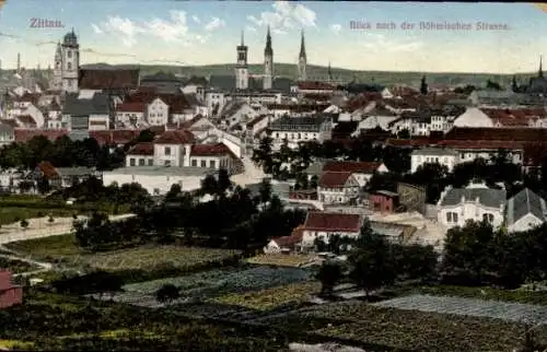 Ak Zittau in der Oberlausitz, Blick nach der Böhmischen Straße