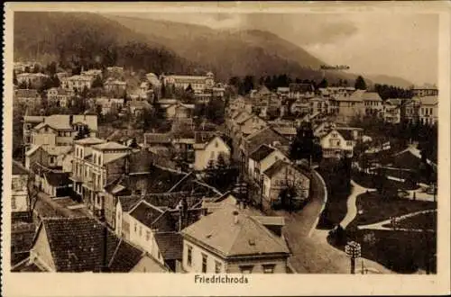 Ak Friedrichroda im Thüringer Wald, Gesamtansicht mit Blick zur Marienhöhle, Wohnhäuser