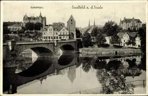 Ak Saalfeld an der Saale Thüringen, Teilansicht