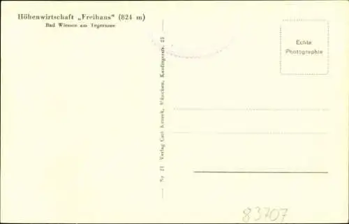 Ak Bad Wiessee Oberbayern, Höhenwirtschaft Preihaus