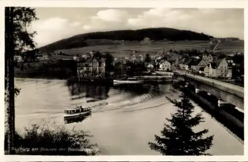 Ak Saalburg Ebersdorf in Thüringen, Stausee der Bleilochsperre