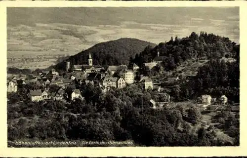 Ak Lindenfels in Hessen, Fliegeraufnahme, Odenwald, Ort