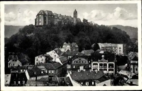 Ak Greiz im Vogtland, Teilansicht mit oberem Schloss