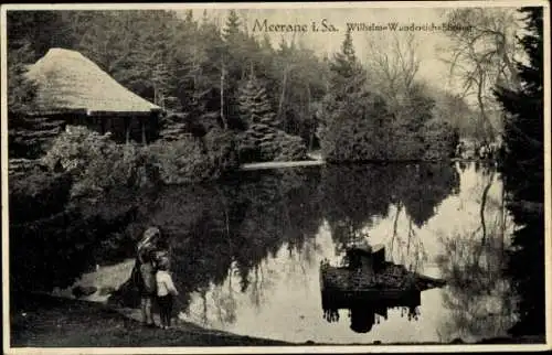 Ak Meerane in Sachsen, Wilhelm Wunderlich Ehrung, Kinder am Teich