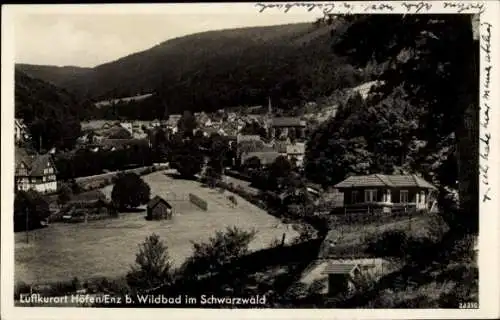 Ak Höfen in Baden Württemberg, Partie am Wochenendhaus Schönblick, Blick auf Ortschaft