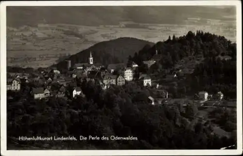 Ak Lindenfels in Hessen, Fliegeraufnahme, Odenwald, Ort