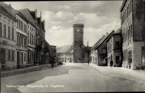 Ak Dahme in der Mark, Hauptstraße mit Vogelturm