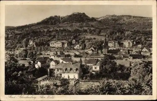 Ak Bad Blankenburg in Thüringen, Panoramaansicht vom Ort mit Ruine Greifenstein