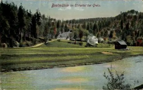 Ak Greiz Elstertal,Blick auf die Bretmühle und Umgebung