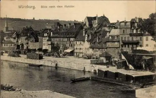 Ak Würzburg am Main Unterfranken, Blick nach dem Holztor