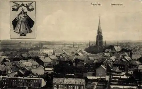 Ak Kevelaer am Niederrhein, Gesamtansicht der Stadt mit Gnadenbild